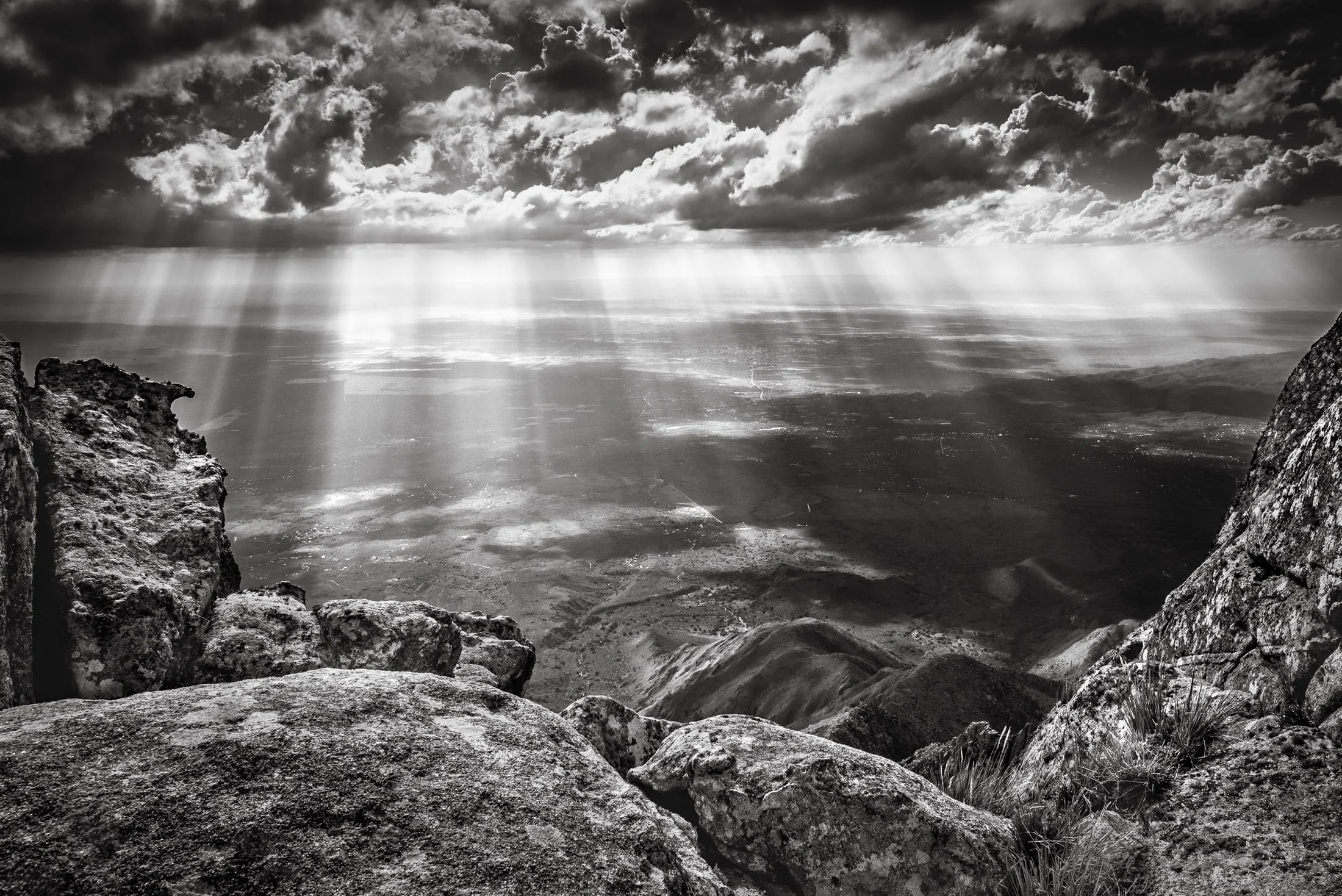 Black and white landscape photograph