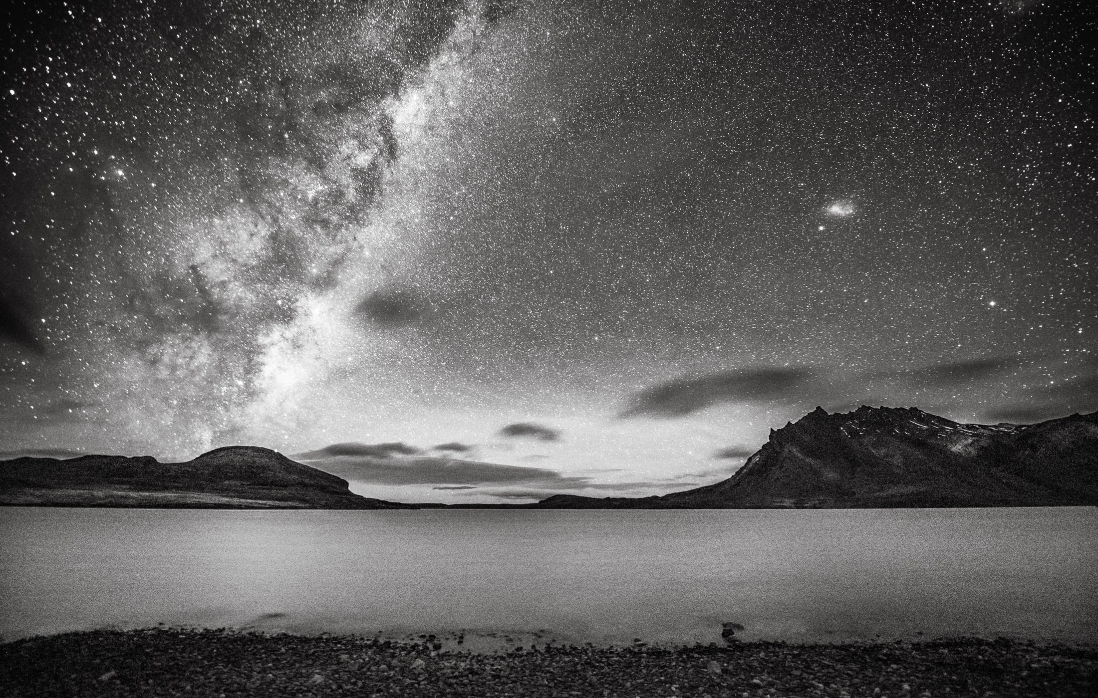 Black and white landscape photograph