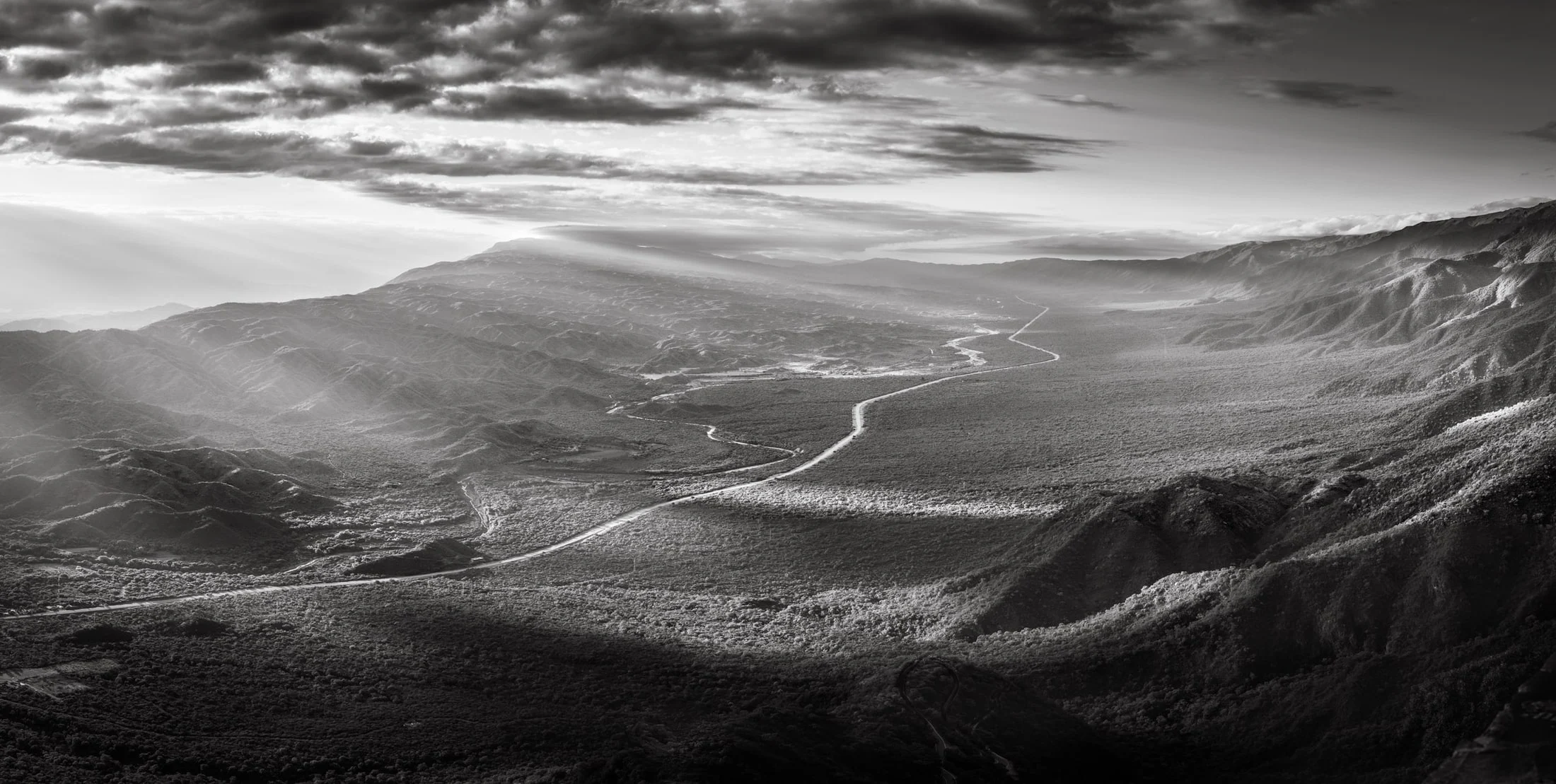 Black and white landscape photograph