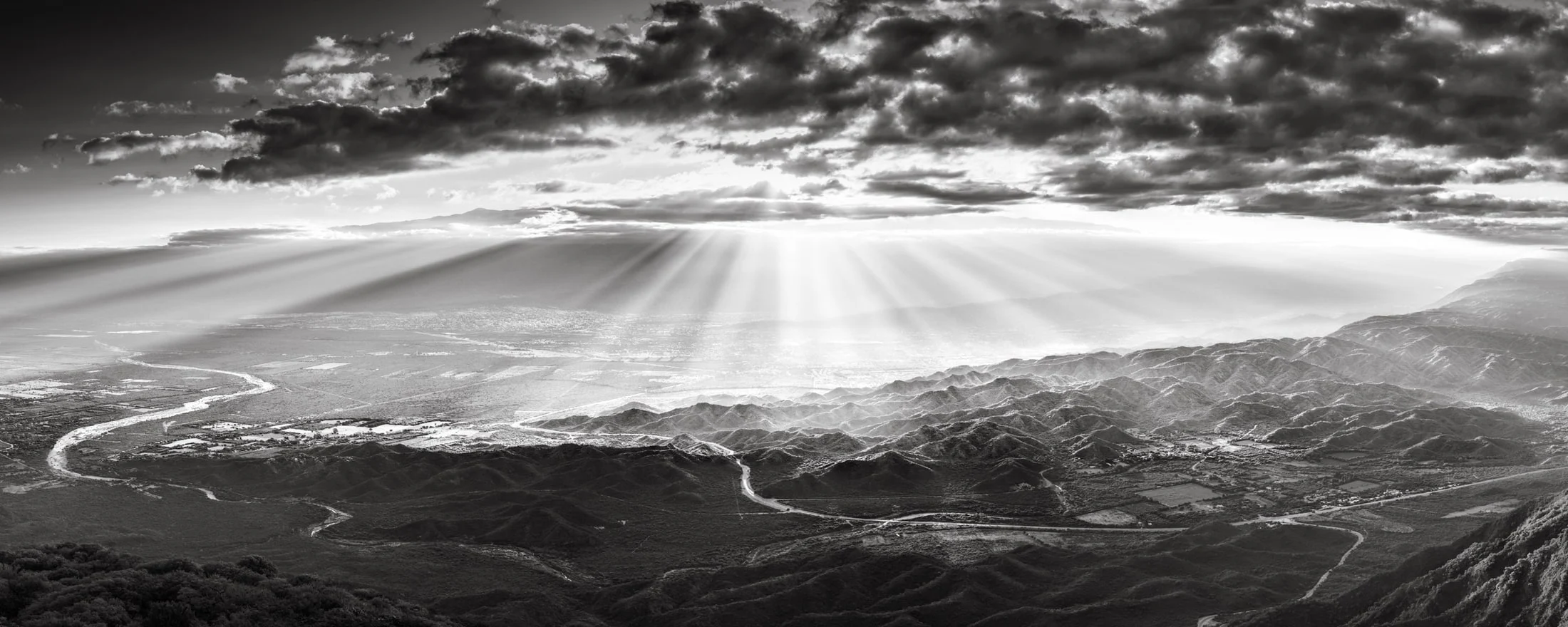 Black and white landscape photograph