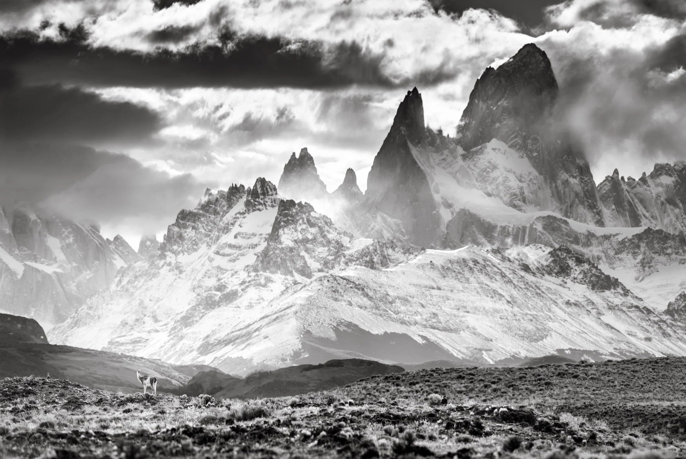 Black and white landscape photograph