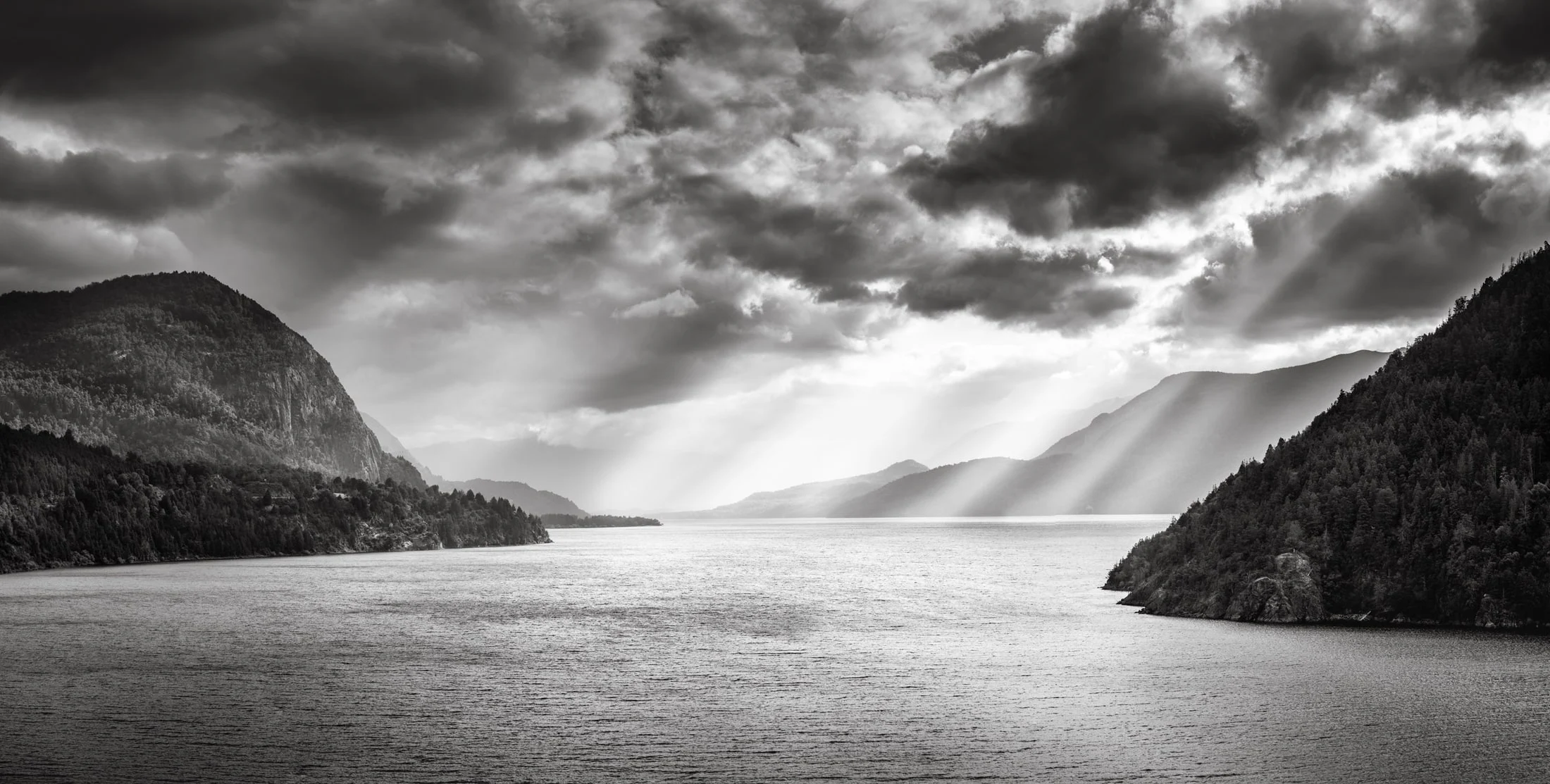 Black and white landscape photograph