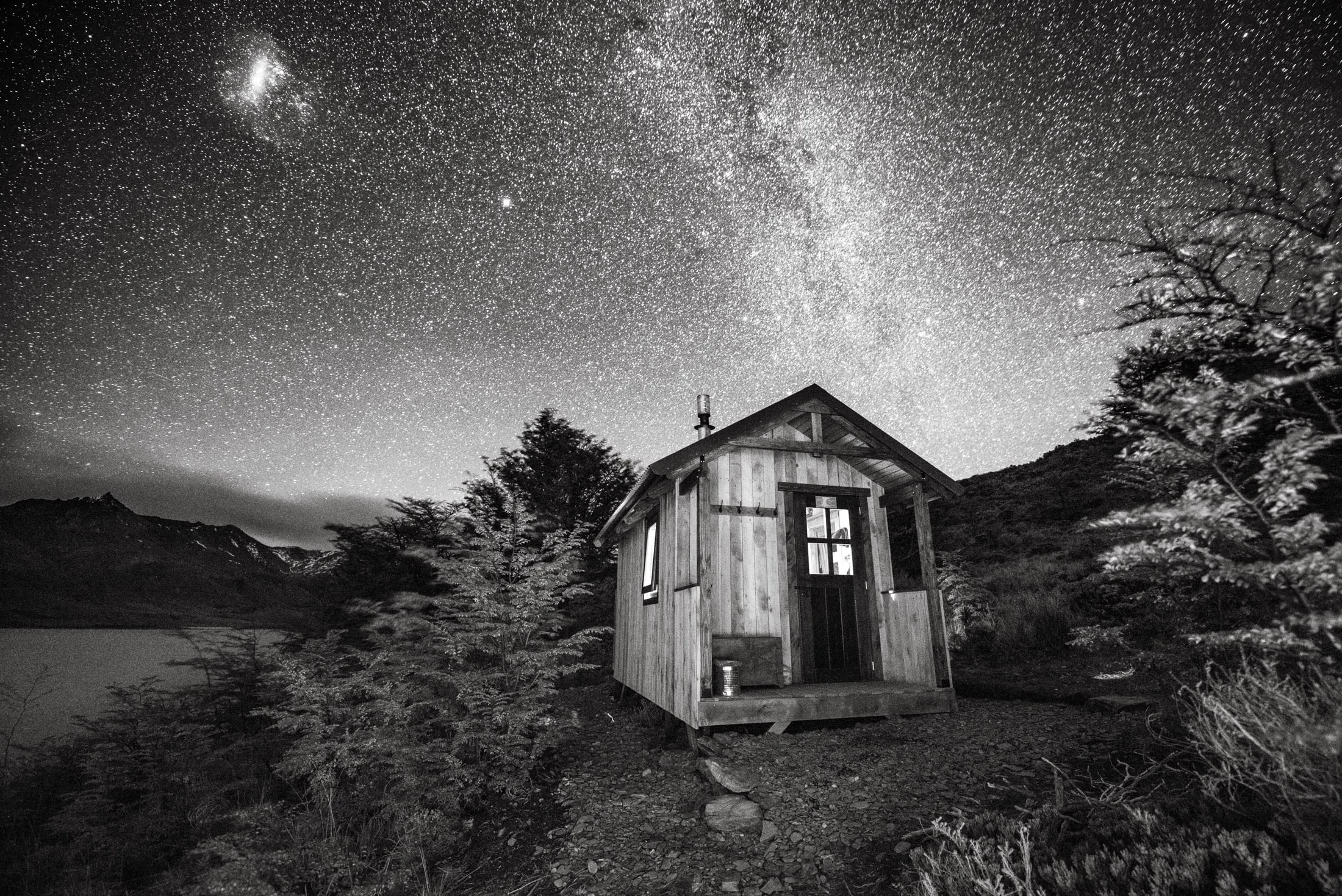 Black and white landscape photograph
