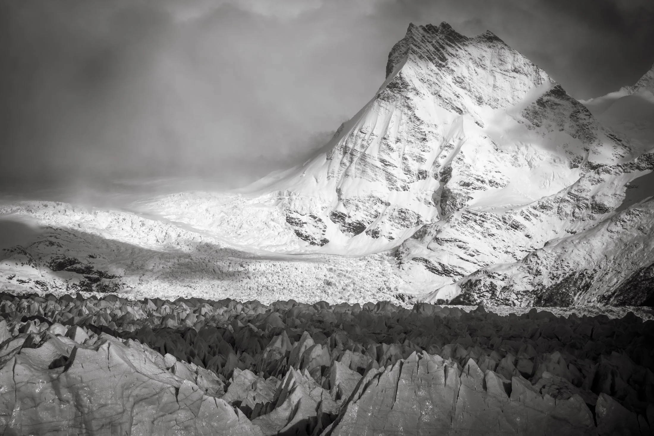Black and white landscape photograph