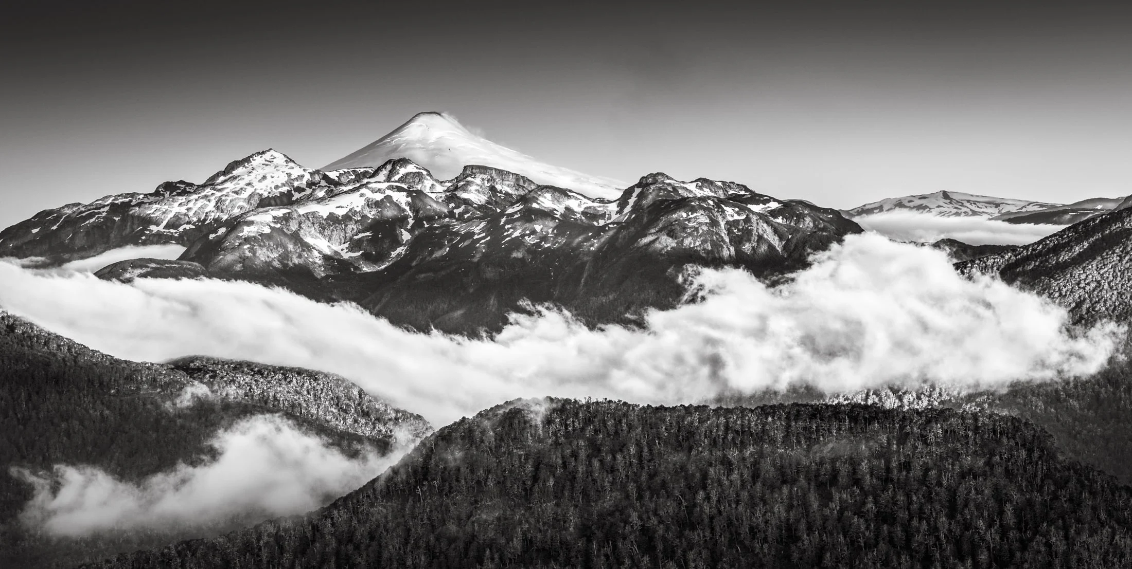 Black and white landscape photograph