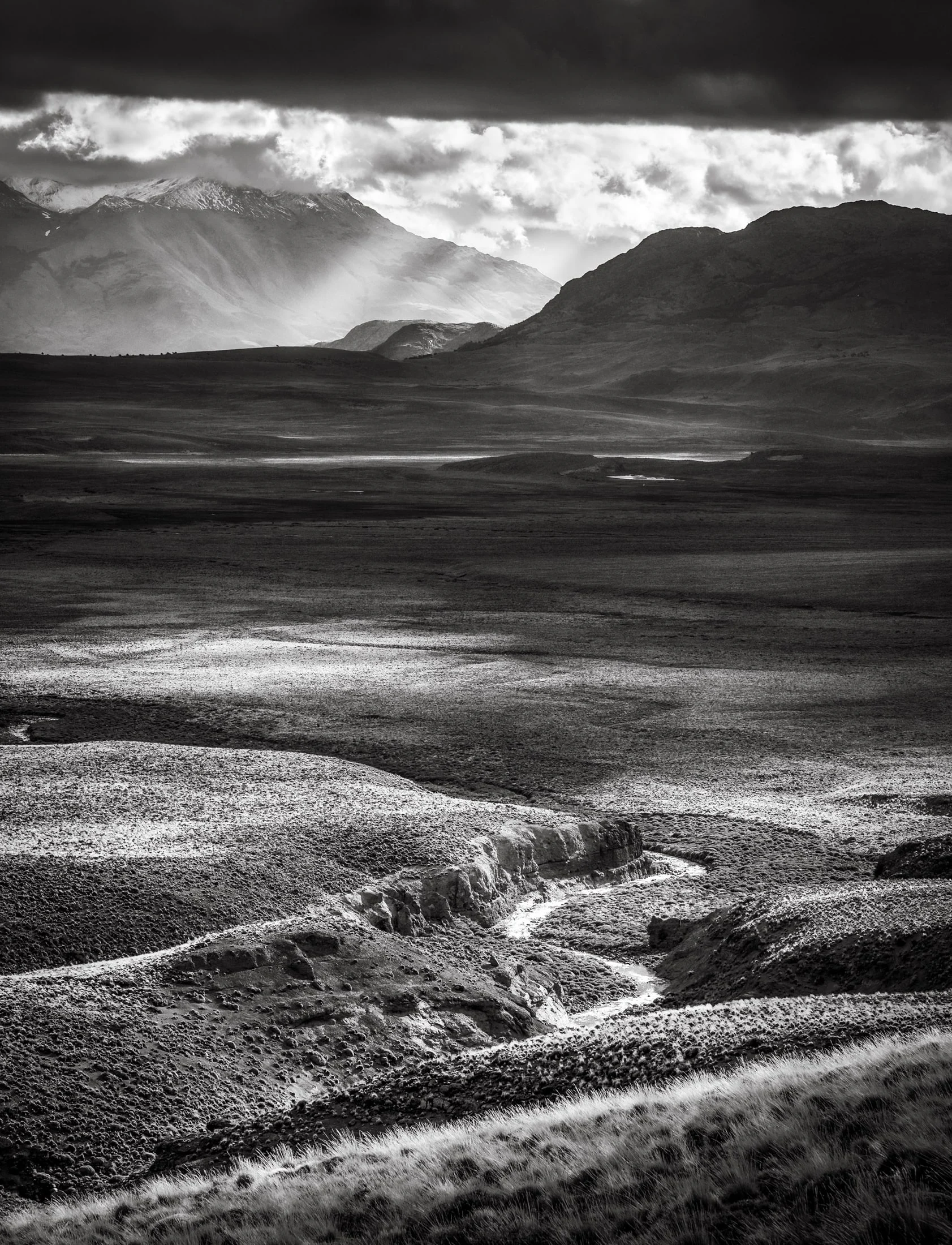 Black and white landscape photograph
