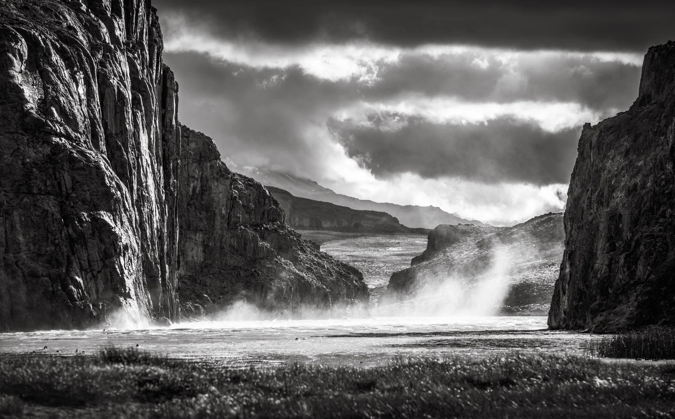 Black and white landscape photograph